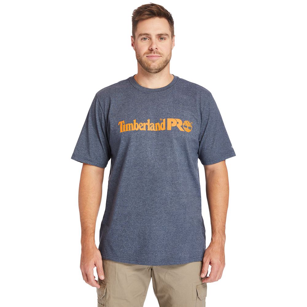 Timberland Mens T-Shirts PRO® Big & Tall Base Plate Short-Sleeve - Navy - India TO1325479